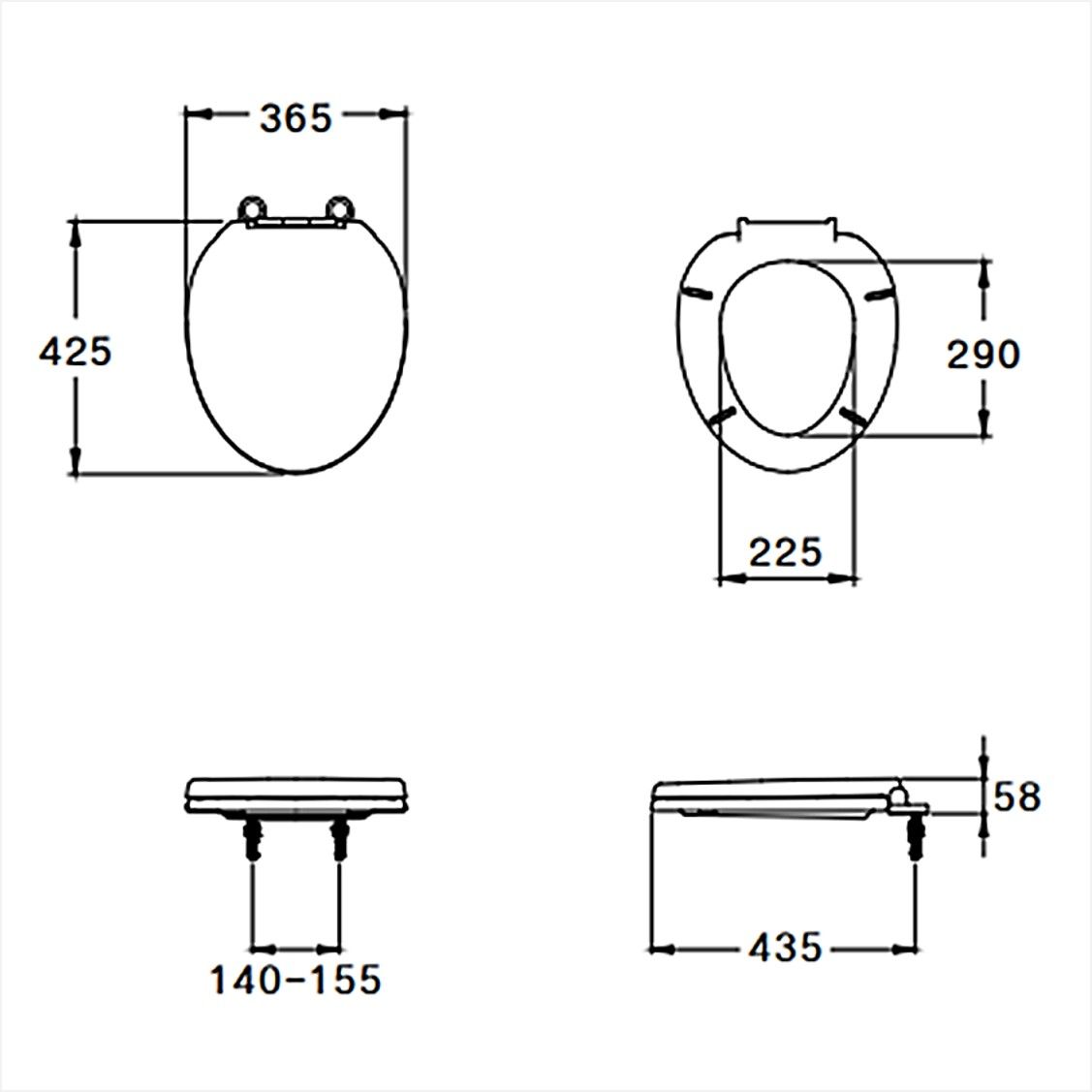 C90055(HM) ขาว ฝารองนั่ง 2